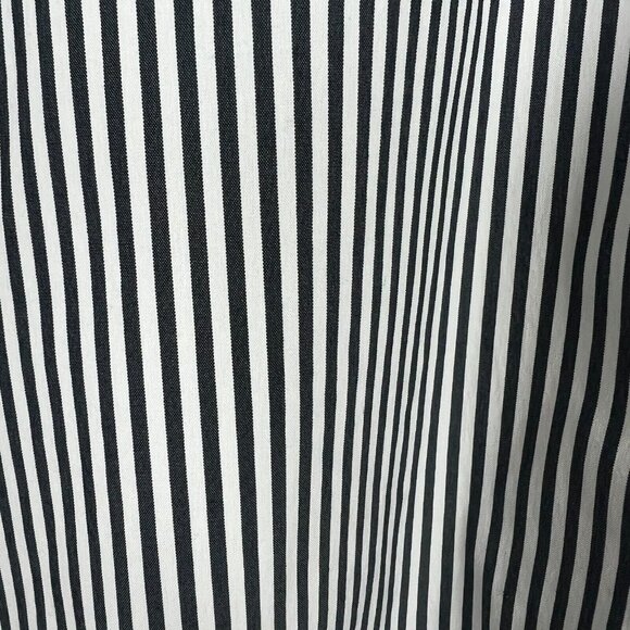 LAFAYETTE 148 NY Shirt Womens 1X Gray White Button Front Striped Blouse Office - Picture 4 of 9